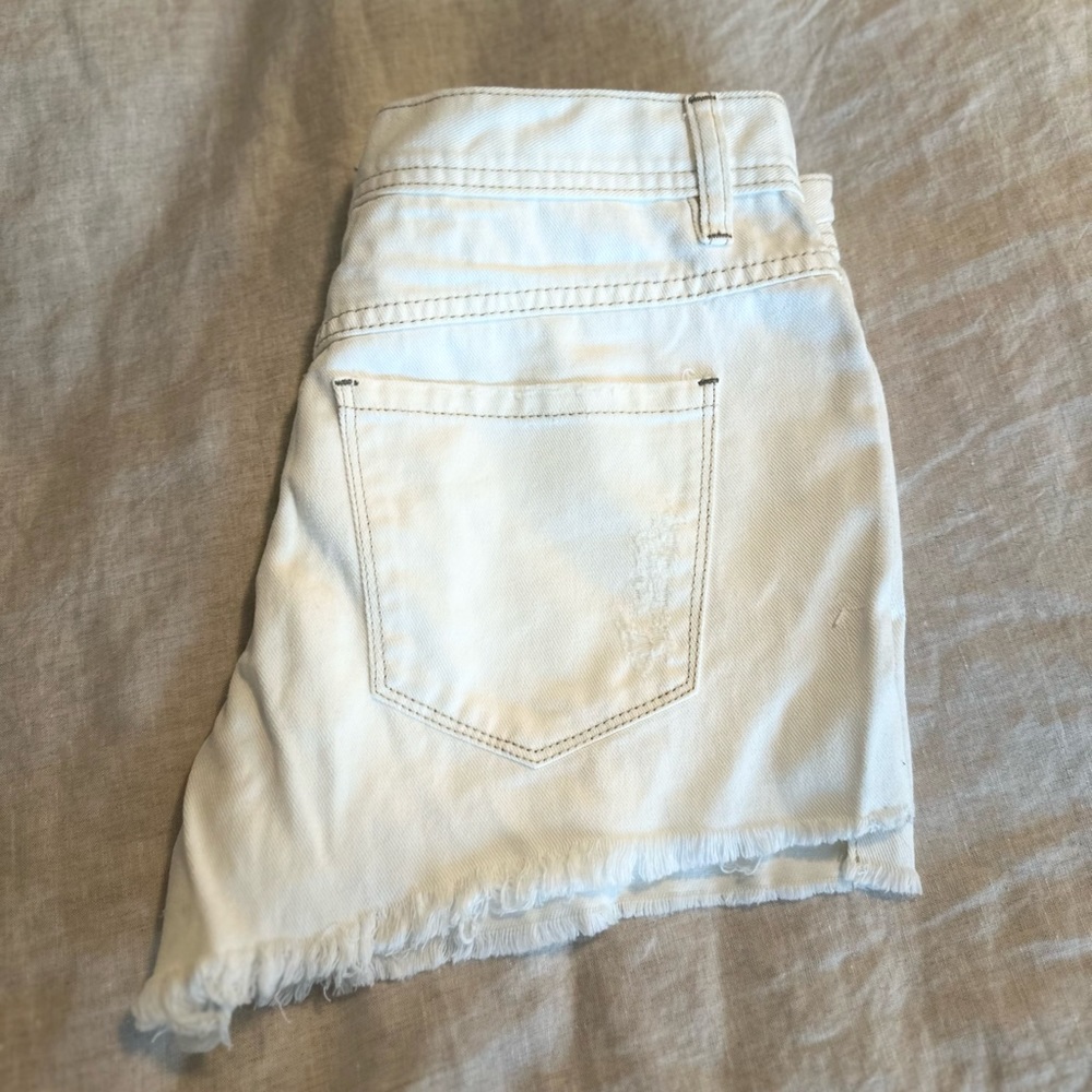 White free people denim shorts